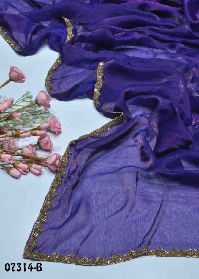 Manasi -07314-B Violet Color Beautiful Plain Space Silk Saree CM1246194,CM1243333 (LR8B)