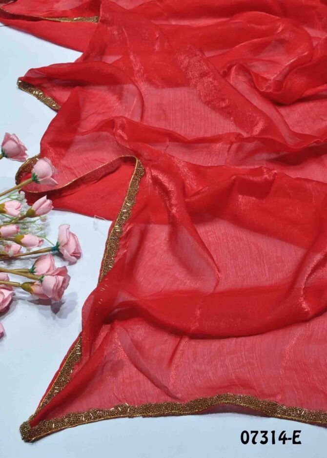 Manasi -07314-E Red Color Beautiful Plain Space Silk Saree CM1246194 (LR8B)
