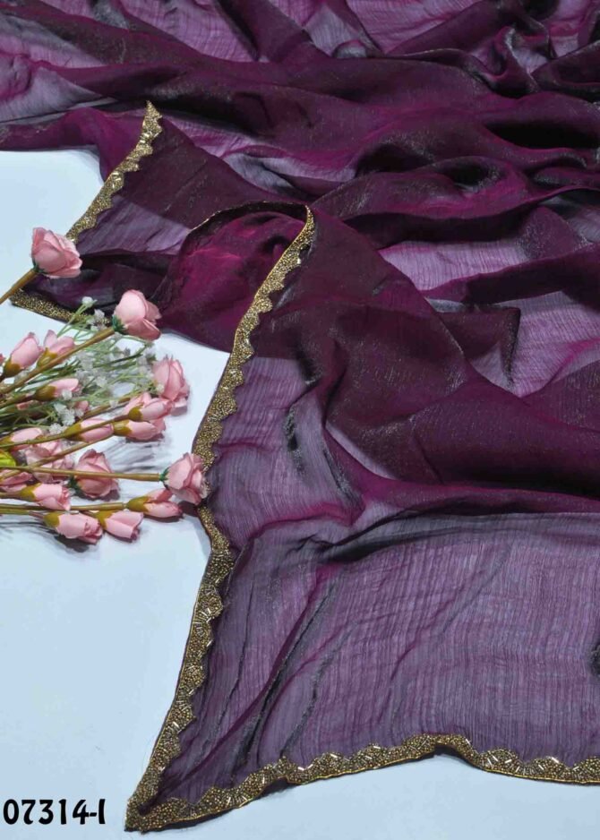Mahasri -07314-I  Plum Purple Color Beautiful Plain Space Silk Saree CM1246194,CM1243333  (LR8B)