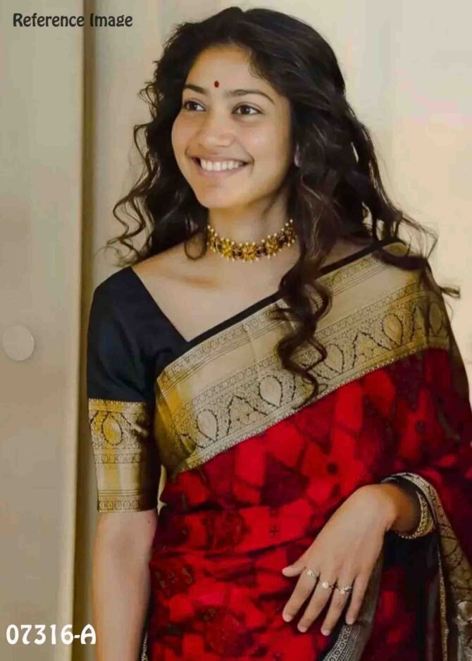 Ilakkiya -07316-A Red Color Saipallavi Mam Inspired Beautiful Look Silk Cotton Saree CM1244595 (LR1B)