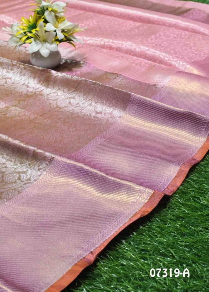 Shivani -07319-A Light Pink With Birch Brown Color Saipallavi Mam Inspired Double Shaded Cora Silk  Saree CM1241381 (LR1B)