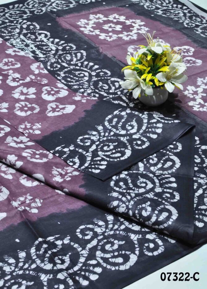 Amirta -07322-C Pansy Purple Color Casual Wear Simple Look Voyal Cotton Saree CM1247221 [LR4D]