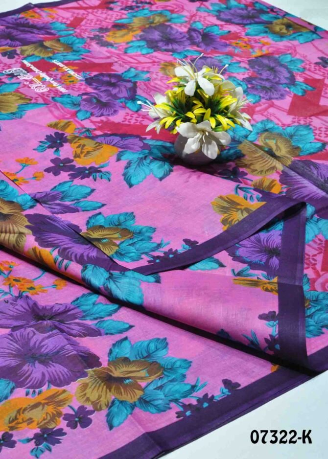 Amara -07322-K Pink Color Casual Wear Simple Look Voyal Cotton Saree CM1247221 [LR4D]