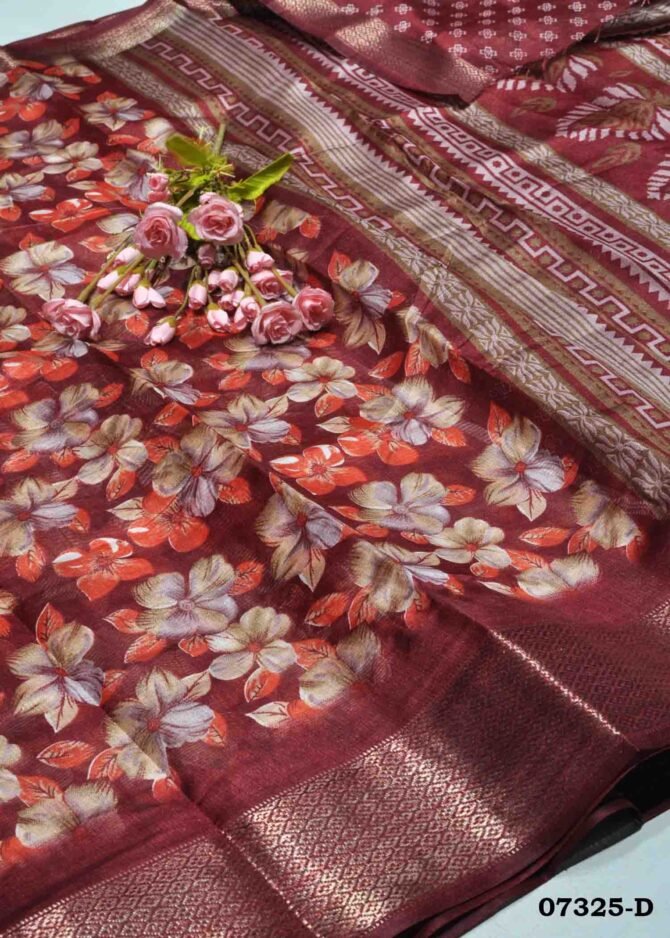 Shreya -07325-D Maroon Color Elegant Look Fancy Synthetic Cotton Saree CM1244794 (LR5E)