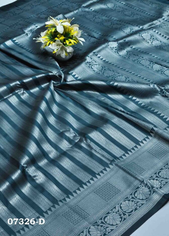 Magilini -07326-D Oxford Blue Color Traditional Look Banarasi Saree CM1237563 (LR1C)