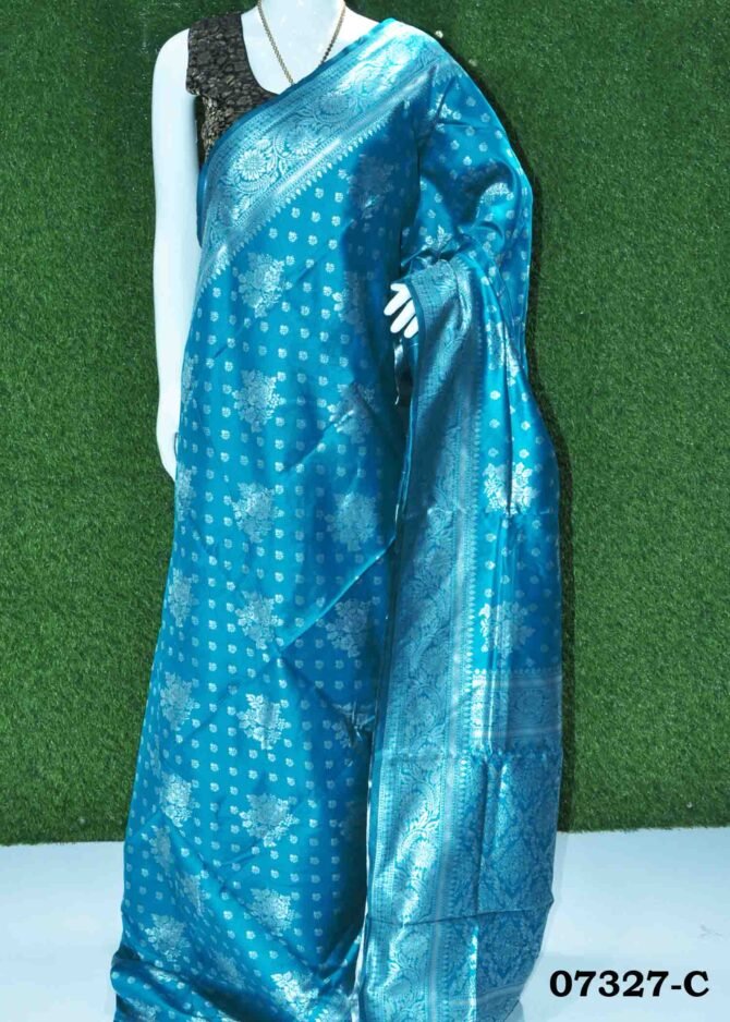 Kanaha -07327-C Turquoise Blue Color Traditional Look Banarasi Saree CM1246264 (LR1C)