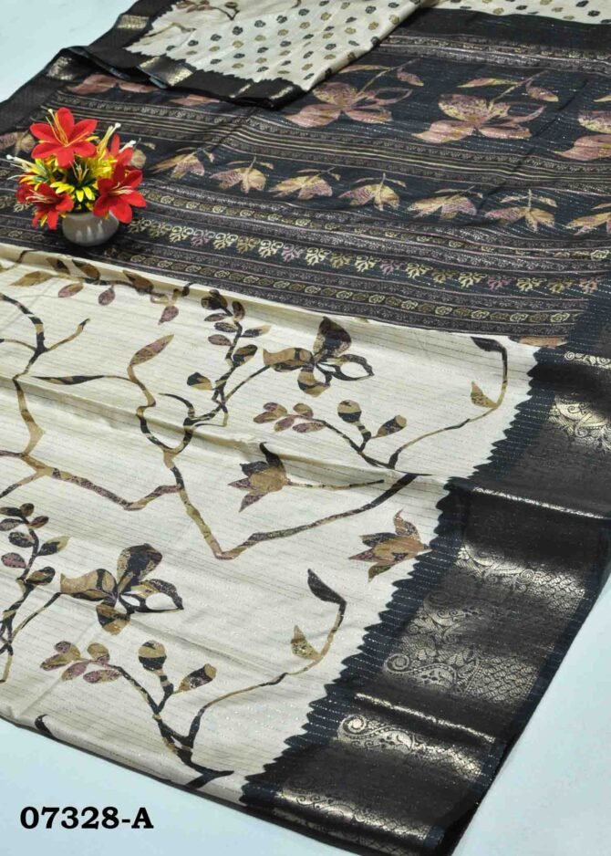 Ragavi -07328-A Sepia Brown Color Printed Elegant Look Fancy Cotton Saree CM1246158 [LR5B]
