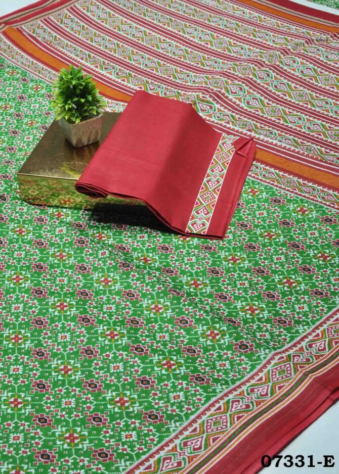 Deepti -07331-E Green Color Summer Wear Pure Battik Cotton Saree CM1225342 (LR4E)