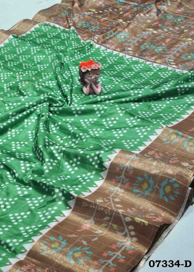 Arundhathi -07334-D Jade Green Color Printed Elagant Look Dola Silk Saree CM1248526 (LR1E)