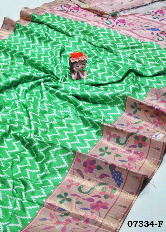 Arundhathi -07334-F  Jade Green Color Printed Elagant Look Dola Silk Saree CM1248526 (LR1E)