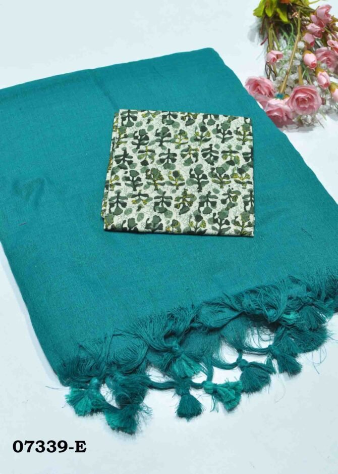 Srinisha -07339-E Pine Green Color Handloom Cotton Saree CM1242980 (LR6D)