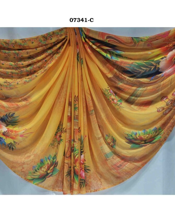 Varnavi -07341-C Sunrise Orange Color Soft Georgette Saree CM1246297 (LR11E)