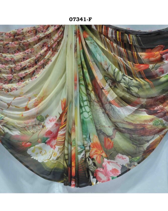 Varnavi -07341-F Sage Green Color Soft Georgette Saree CM1246297 (LR11E)