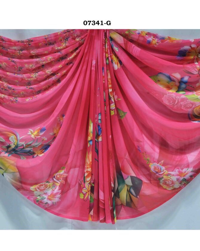 Varnavi -07341-G Dark Pink Color Soft Georgette Saree CM1246297 (LR11E)