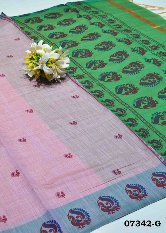 Radha -07342-G Light Pink Color Peacock Printed Traditional Look Silk Cotton Saree CM1250146 (LR13C)