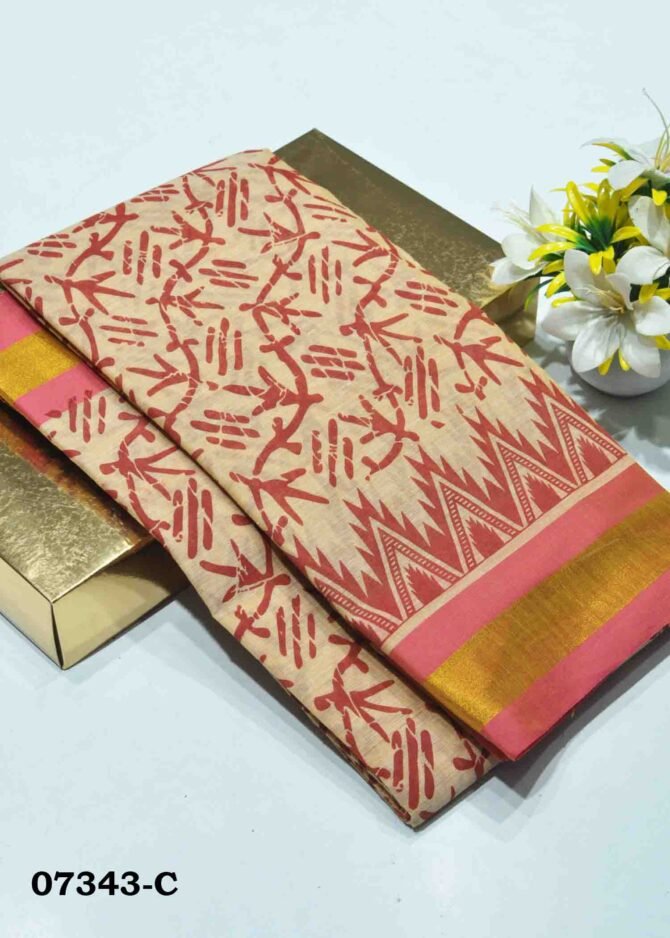 Divya -07343-C Copper Brown Color Simple Look Cotton Saree CM1250046 (LR13B)