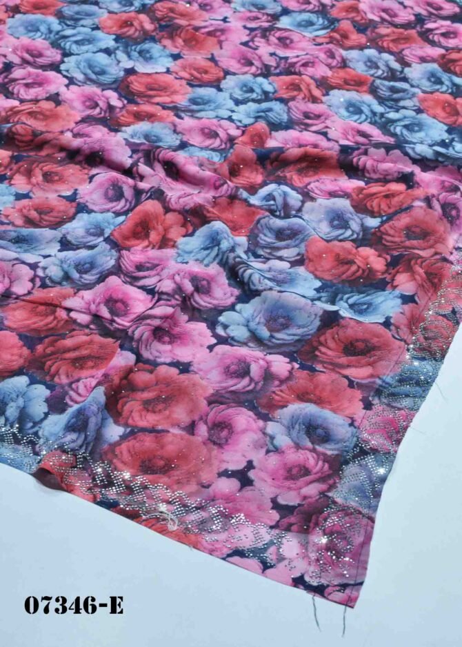 Ruthrasri -07346-E Dark Blue Flower Design Georgette Saree CM1248324 (LR10C)