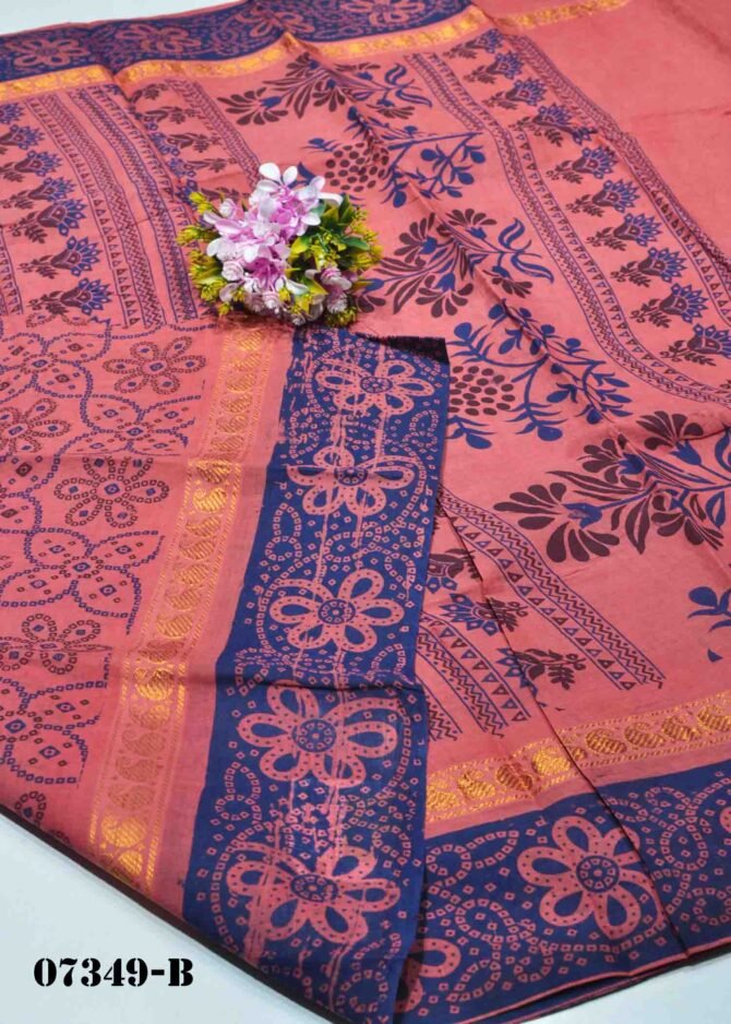 Chithra -07349-B Desire Red Color Madurai Chungudi Cotton Saree CM1250868 (LR4B)