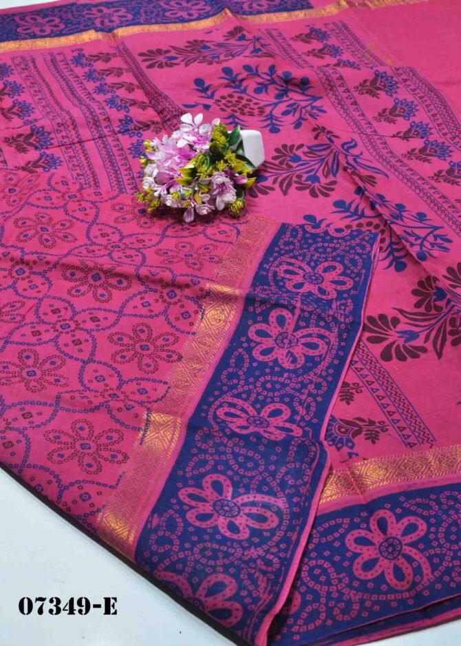 Chithra -07349-E Cherry Pink Color Madurai Chungudi Cotton Saree CM1250868 (LR4B)