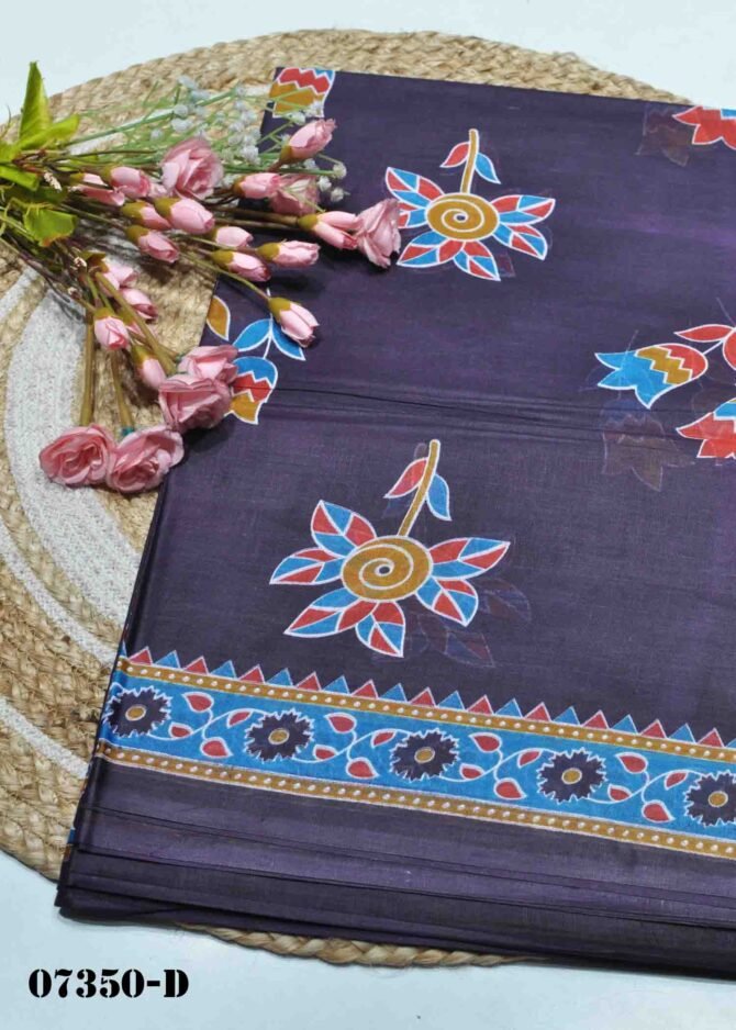 Gopika -07350-D Deep Purple Color Simple Look Voyal Cotton Saree CM1186677 [LR4B]