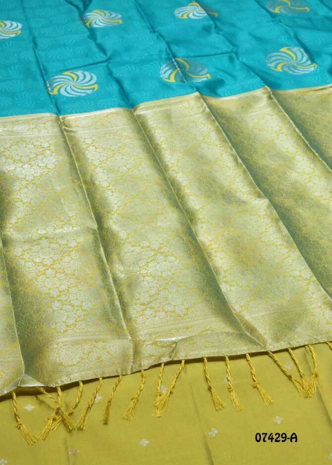 Jackpot - 07429-A  Teal Color  Banarasi Saree CM1249929 (LR2E)
