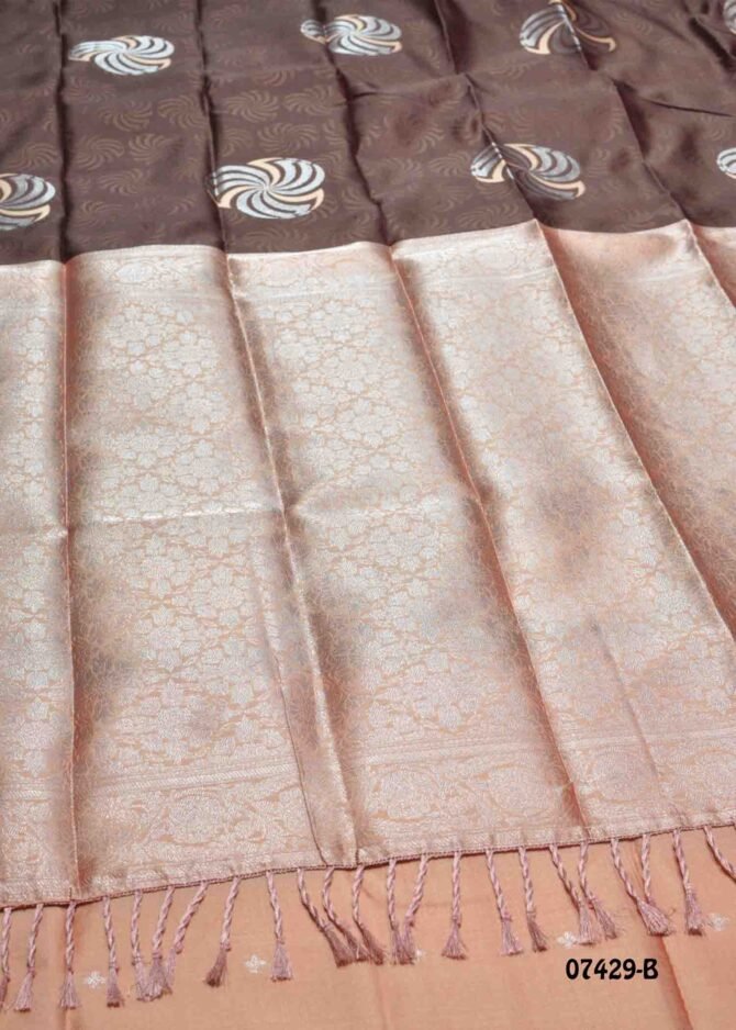Jackpot - 07429-B  CoffeeBrown Color Banarasi Saree CM1249929 (LR2E)