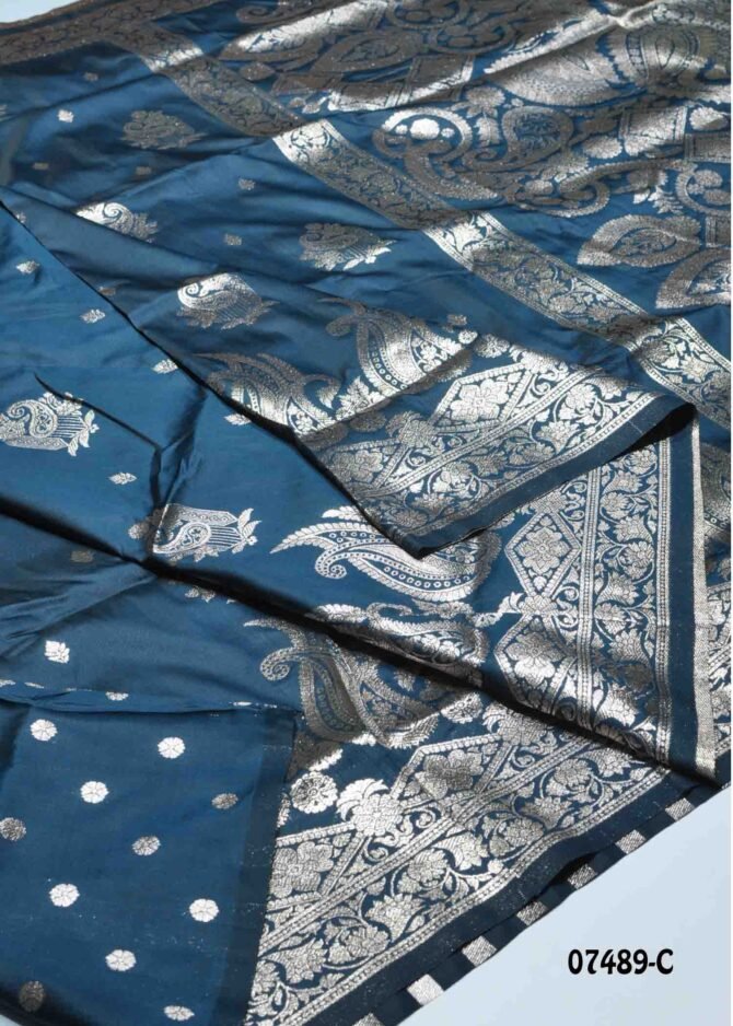 Kalpati- 07489-C Peacock Blue Color Banarasi Saree CM1247989 (LR1C)
