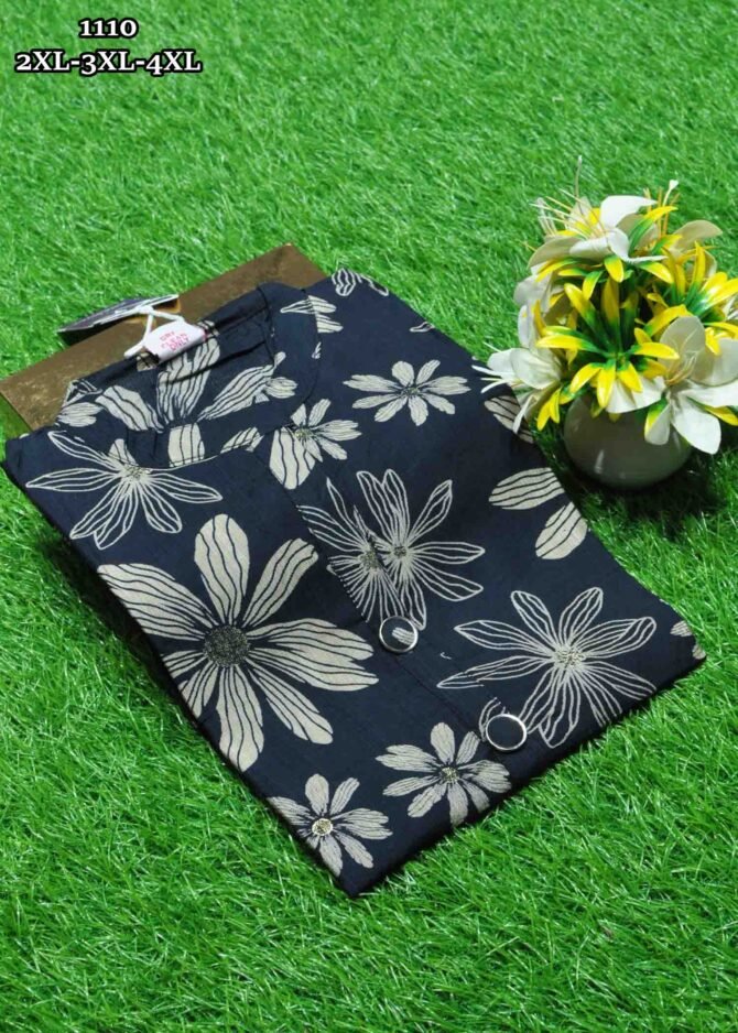 Shraavanika - 1110  Navyblue Color Vertican Collar Neck Readymade Kurti CM1241114 [RR2C]