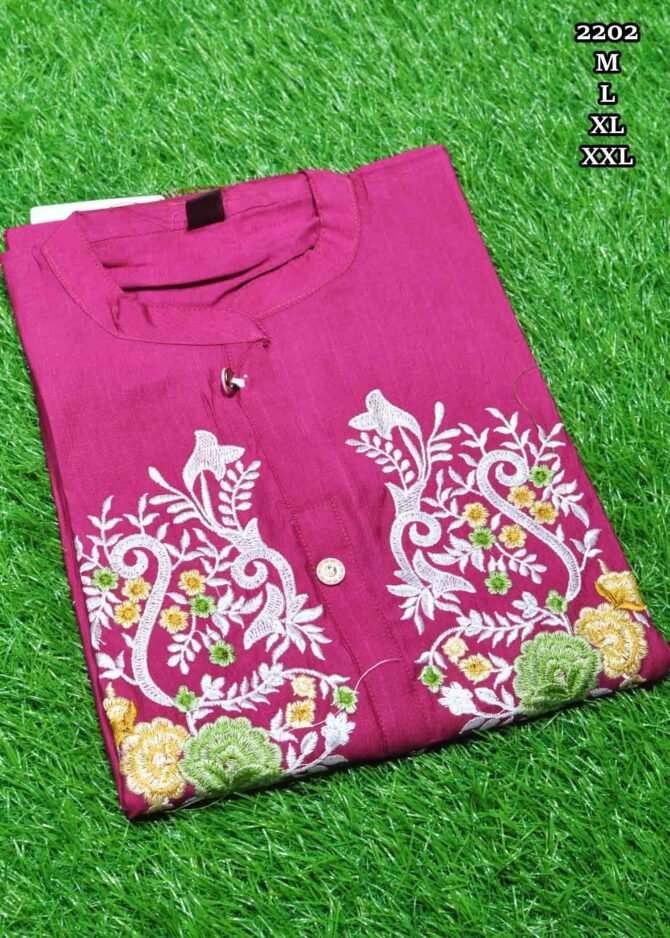 Jyoshika - 2202  DarkPink Color Vertican Collar Neck Readymade Kurti CM1240994 [RR3C]