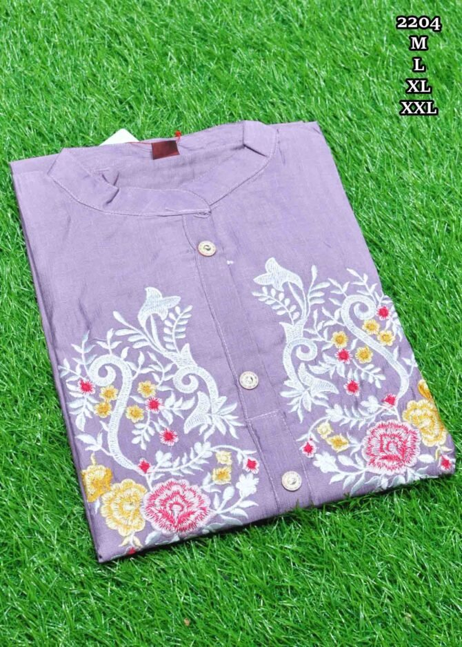 Jyoshika - 2204  MauvePurple Color Vertican Collar Neck Readymade Kurti CM1240994 [RR3C]