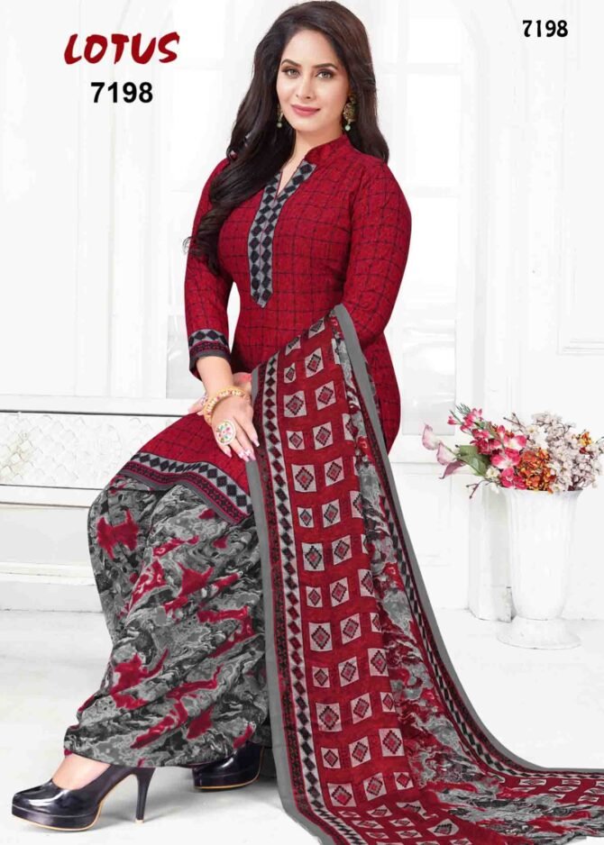 Lotus Priyanshi -7198   Maroon Color Synthetic Salwar Material CM1240541 (RR1E)