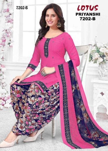 Lotus Priyanshi -7202-B   Pink Color Synthetic Salwar Material CM1240541 (RR1E)