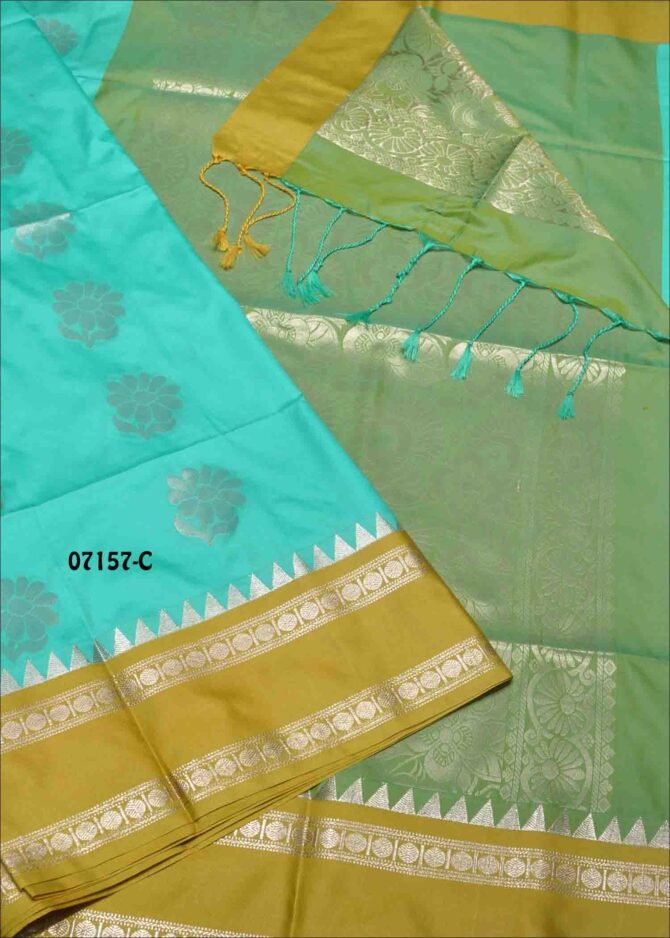 Ice Cream -07157-C   Jungle Green Color Taditional Look Semi Soft Silk Saree CM1253487 (RR3E)