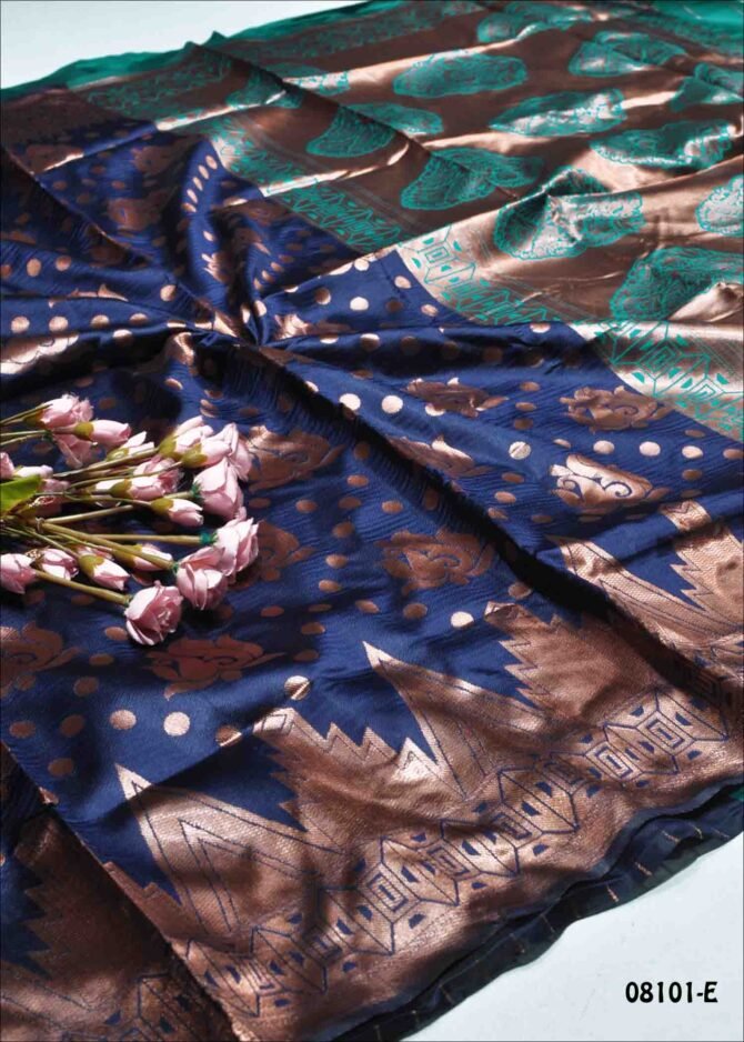 Janahi - 08101-E   Navy Blue Color Rich Look Banarasi Saree CM1254645 (RR1D)