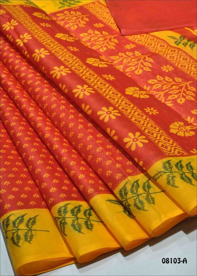 Mariyamma -08103-A  Red Color Mixed Cotton Saree CM1253767 (RR4E)