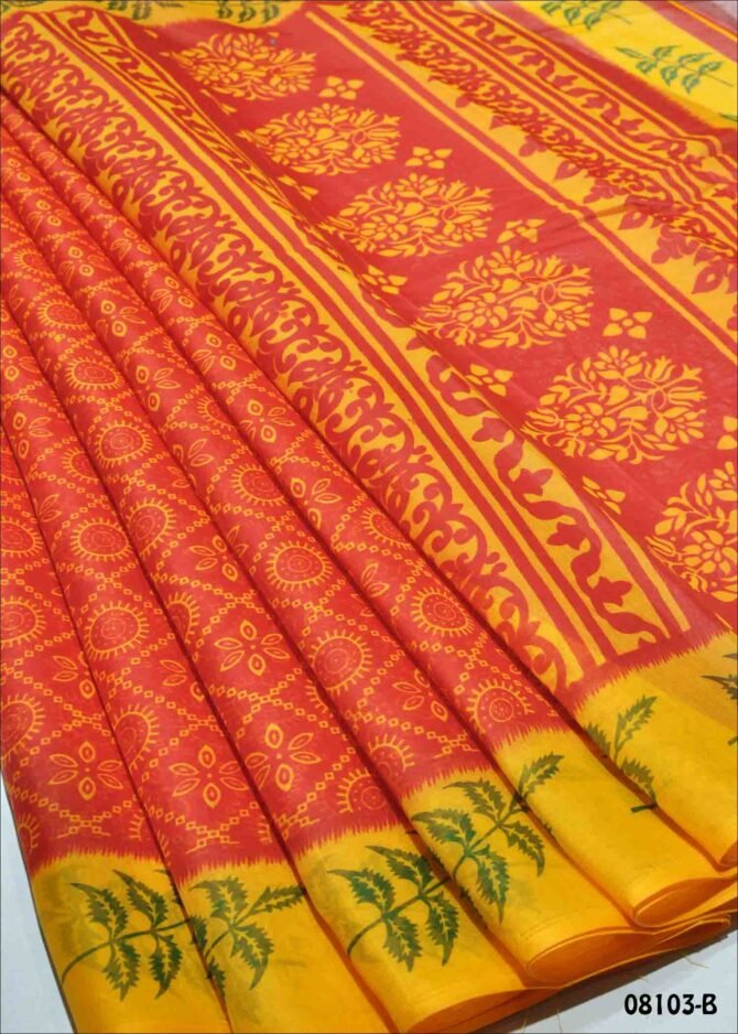 Mariyamma -08103-B  Red Color Mixed Cotton Saree CM1253767 (RR4E)