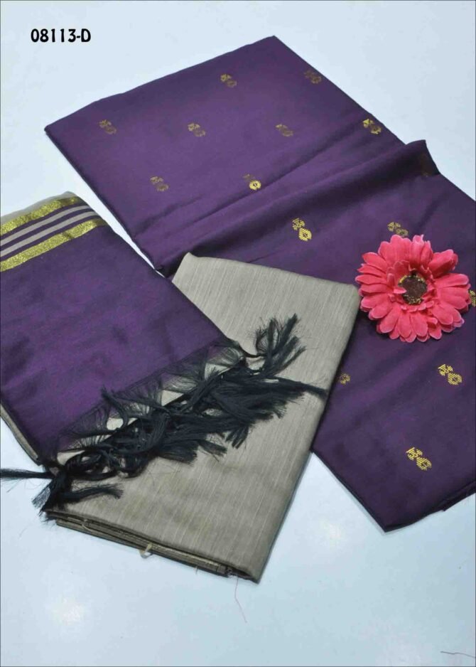 Nila - 08113-D  Thistle Purple Color Traditional Look Dupion Silky Salwar Material CM1264122 (LR1D)