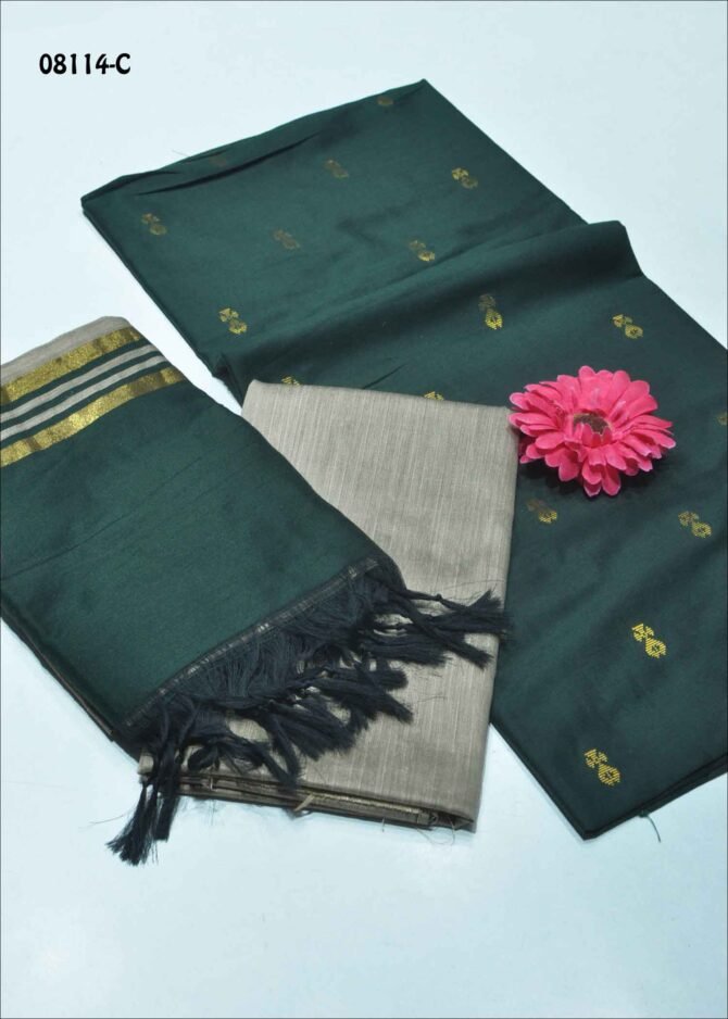Nagalakshmi - 08114-C  Bottle Green Color Traditional Look Dupion Silky Salwar Material CM1264122 (LR1D)