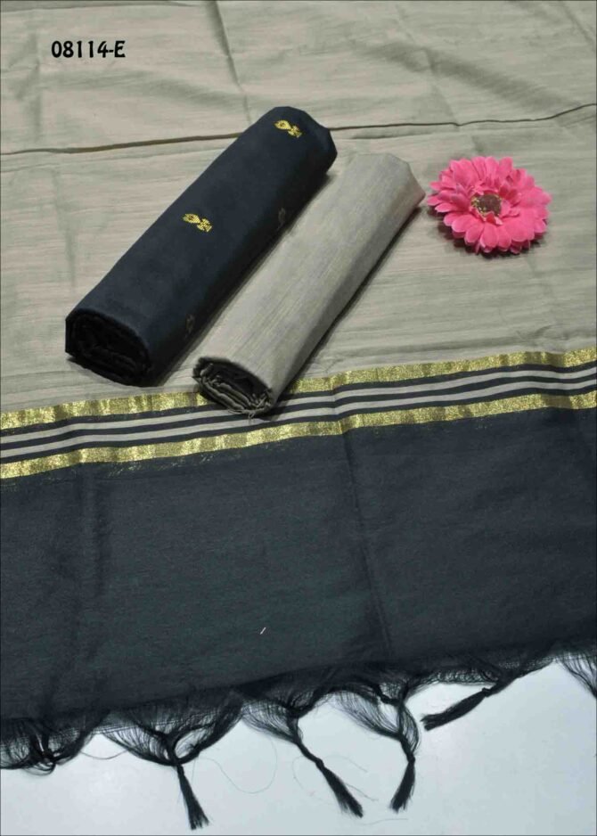 Nagalakshmi - 08114-E  Black Color Traditional Look Dupion Silky Salwar Material CM1264122 (LR1D)