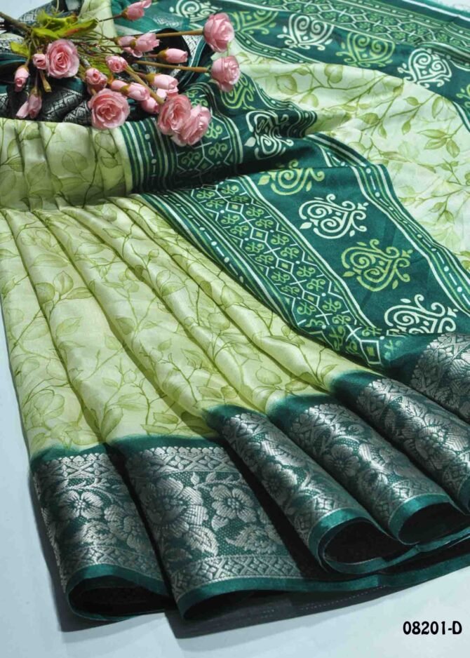 Candy Crush -08201-D  Light Green Color Stylish Dola Silk  Saree CM1258430 (LR7C)