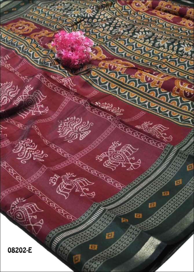 Vikrutha -08202-E  Maroon Color Kalamkari Print Fancy Cotton Saree CM1254259 (LR7D)