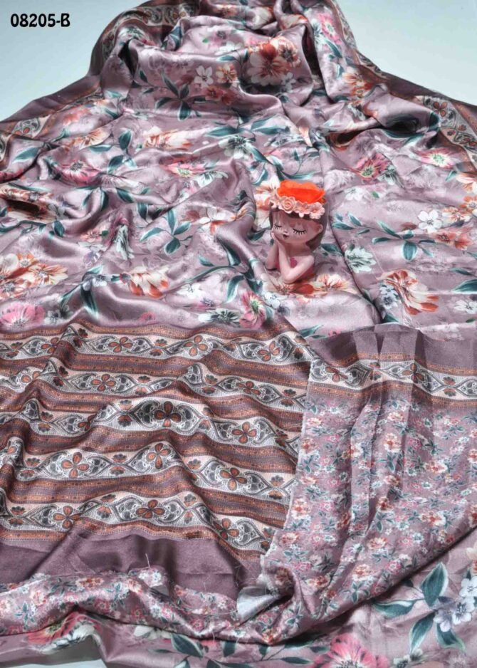 Dhanvisha -08205-B  Lilac Purple Color New Arrival Soft Moss Chiffon Saree CM1248916 [RR9D]
