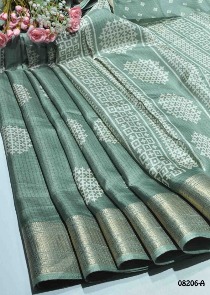 Jyoshika -08206-A  Sage Green Color New Arrival Dola Silk Saree CM1252875 [RR5D]