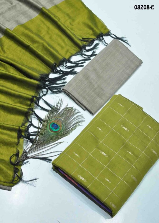 Aliya - 08208-E  Cactus Green Color Traditional Look Dupion Silky Salwar Material CM1266518 (LR1B)