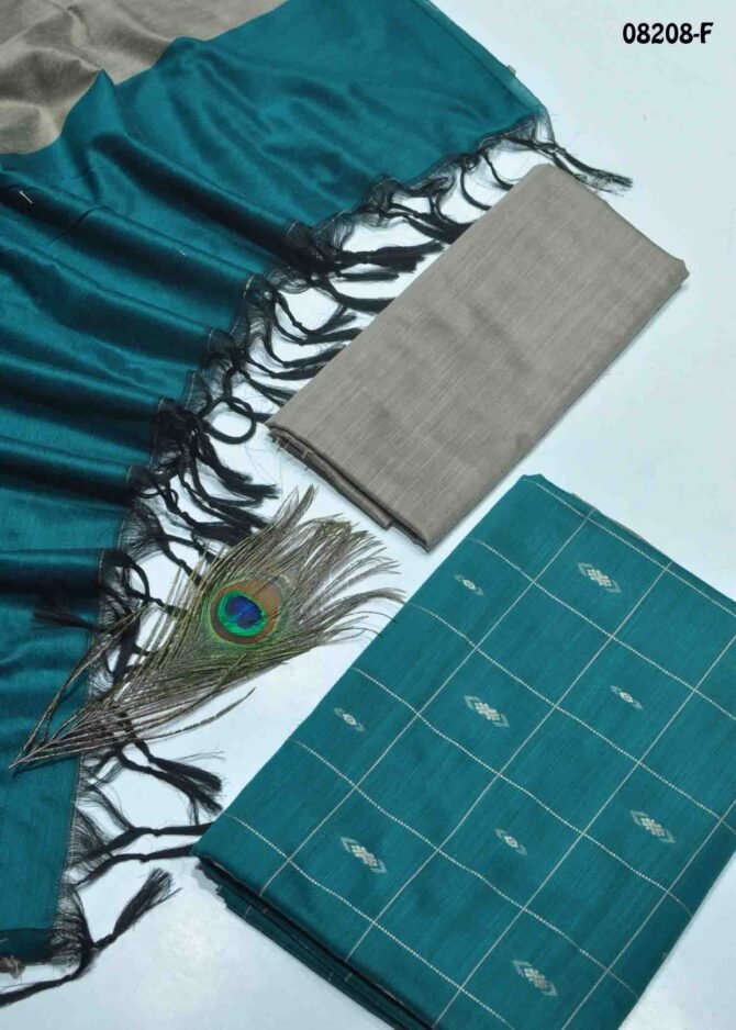 Anju - 08208-F  Pine Green Color Traditional Look Dupion Silky Salwar Material CM1266518 (LR1B)