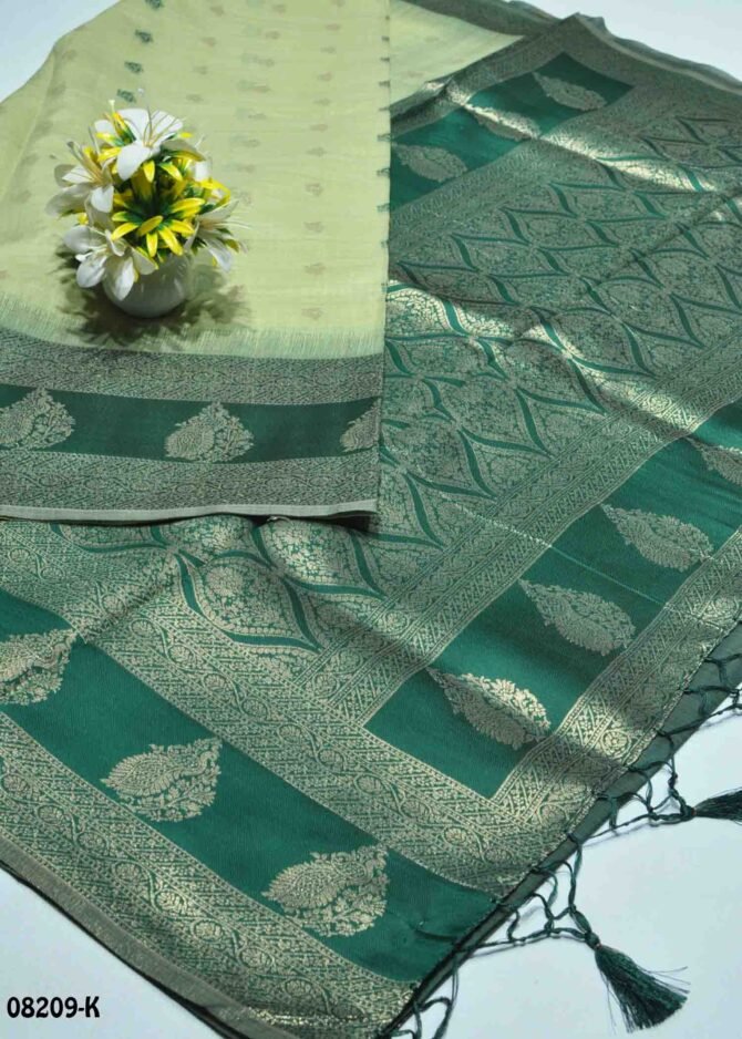 Giridharshini - 08209-K  Sage Green Color Grand Look Traditonal Wear Semi-Banarasi Saree CM1249672 (RR3D)