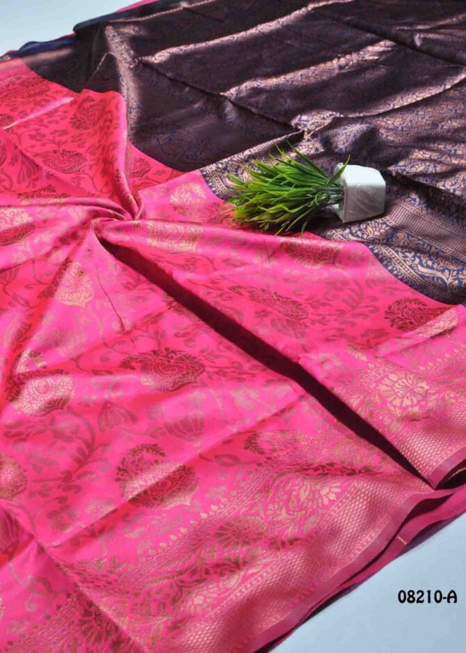 Radhika - 08210-A   Pink Color Simply Banarasi Saree CM1254645 (LR1D)