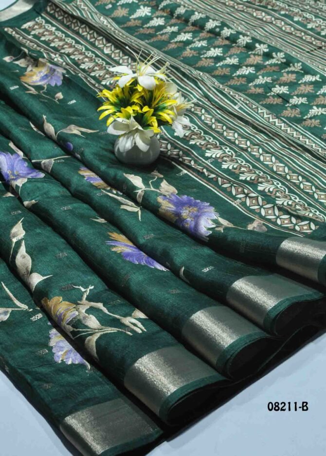Chaatvika -08211-B  DarkGreen Color Stylish Dola Silk  Saree CM1252965 (LR7B)