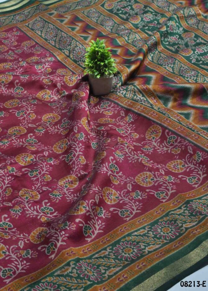 Dakshinya -08213-E  Pink Color Printed Fancy Cotton Saree CM1252968 (LR7B)