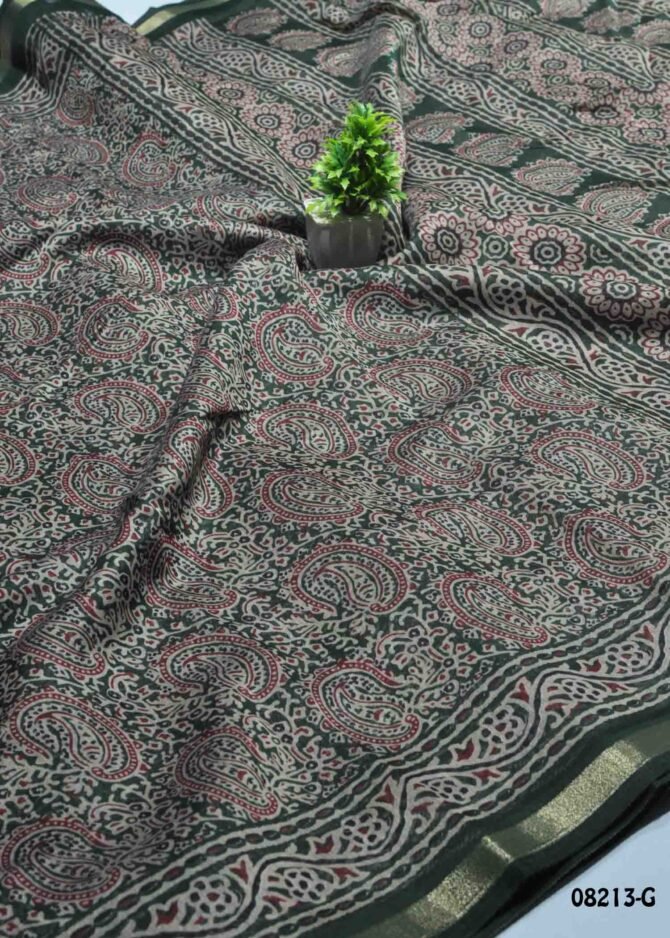 Dakshinya -08213-G  Green Color Printed Fancy Cotton Saree CM1252968 (LR7B)